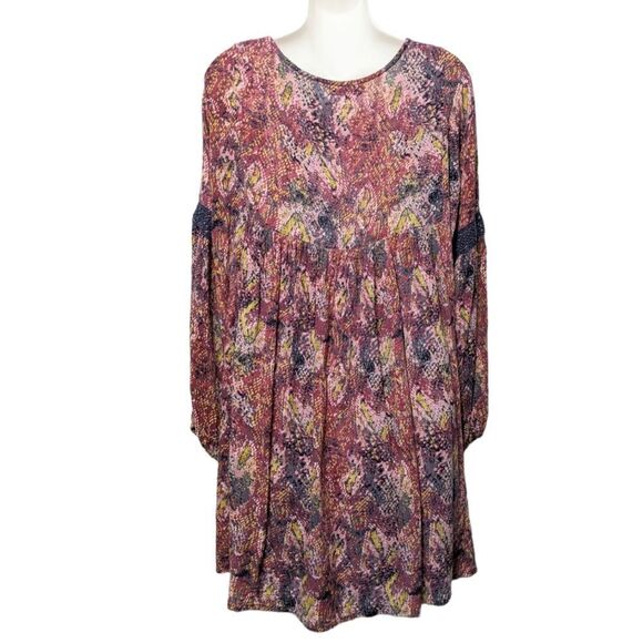 WORLD MARKET Mythical Multicolor Snake Print Tassel Boho Dress L/XL - Picture 5 of 7